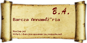 Barcza Annamária névjegykártya