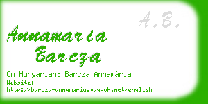 annamaria barcza business card